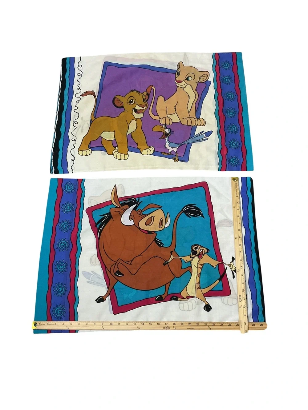 Vintage Disney The Lion King Pillowcases Set of 2 Simba Nala Timon Pumbaa
